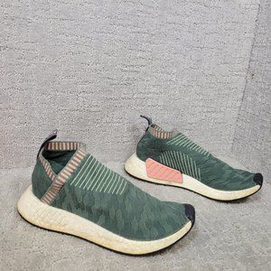 Adidas Womens Size 9 Nmd cs2 Primeknit Trace Green Pink BY8781 Sneakers